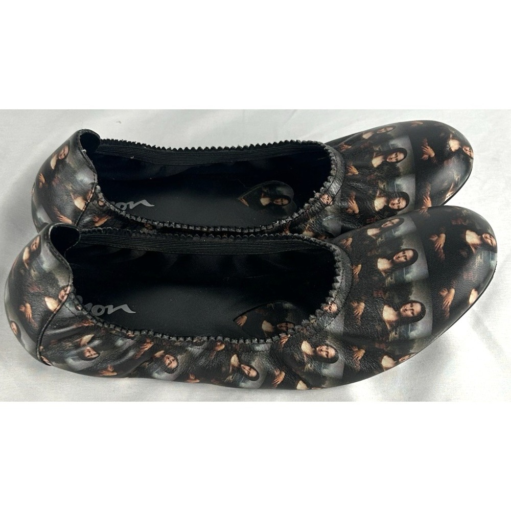 Vintage Icon Los Angeles Mona Lisa Leather Ballet Flats Sz 8 Art To Wear
